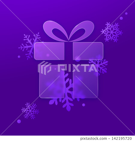 Glossy glassmorphism Christmas gifts. 142195720