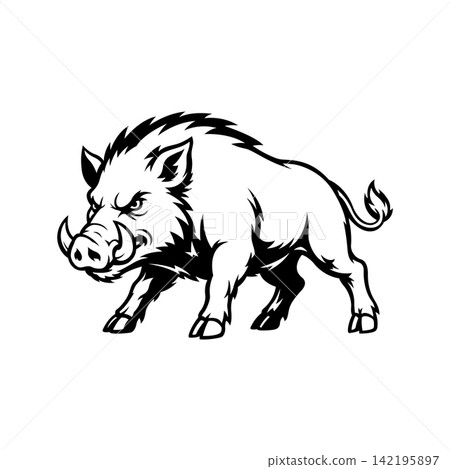 boar mascot logo illustration vector design template simple and modern style boar mascot logo illustration vector design template simple and modern style 142195897