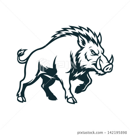boar mascot logo illustration vector design template simple and modern style boar mascot logo illustration vector design template simple and modern style 142195898