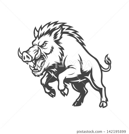 boar mascot logo illustration vector design template simple and modern style boar mascot logo illustration vector design template simple and modern style 142195899