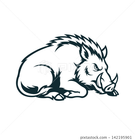 boar mascot logo illustration vector design template simple and modern style boar mascot logo illustration vector design template simple and modern style 142195901