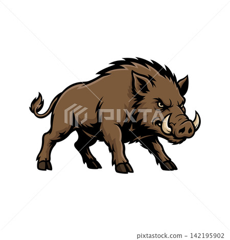 boar mascot logo illustration vector design template simple and modern style boar mascot logo illustration vector design template simple and modern style 142195902