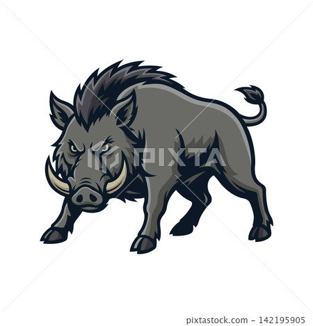 boar mascot logo illustration vector design template simple and modern style boar mascot logo illustration vector design template simple and modern style 142195905