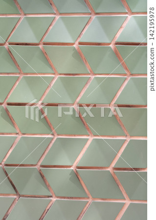 Ceramic tile geometrical background. Geometrical backdrop. Geometric pattern background. Geometric architecture. Tile shape background. Geometric shape. Tile wall design Ceramic tile geometrical background. Geometrical backdrop. Geometric pattern background. Geometric architecture. Tile shape background. Geometric shape. Tile wall design 142195978