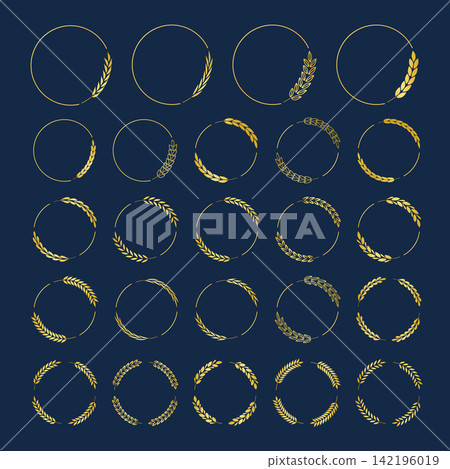 Wheat Circular Decorative Frame Set: Wheat, Wheat Ears, Round, Natural Border Design Material Wheat Circular Decorative Frame Set: Wheat, Wheat Ears, Round, Natural Border Design Material 142196019