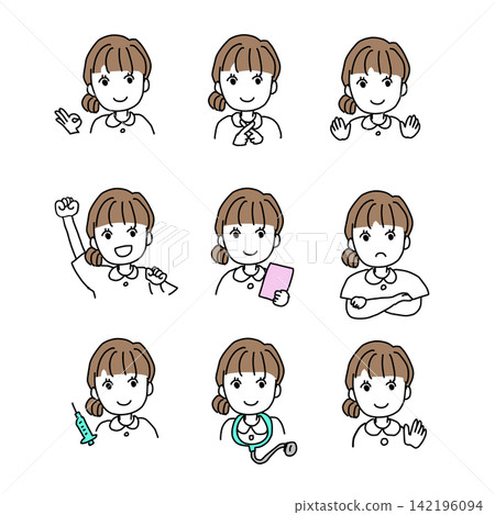 A nurse girl striking various poses A nurse girl striking various poses 142196094