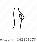 Breast implant thin line icon. Plastic surgery. Vector illustration. 142196175