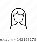 Facelift thin line icon. Plastic surgery. Vector illustration. 142196178