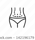 Liposuction thin line icon: abdominal plastic surgery. Vector illustration. 142196179