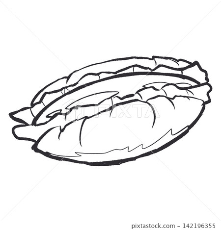 Hot dog line art illustration / Black and white cartoon style / Transparent PNG / Simple food image Hot dog line art illustration / Black and white cartoon style / Transparent PNG / Simple food image 142196355