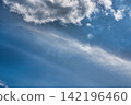 Streaky clouds crossing the summer sky 142196460
