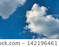 Large white clouds floating in the blue summer sky 142196461
