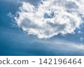 Clouds bathed in sunlight floating in the summer sky 142196464