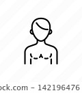 Gynecomastia thin line icon. Plastic surgery for men. Vector illustration. 142196476