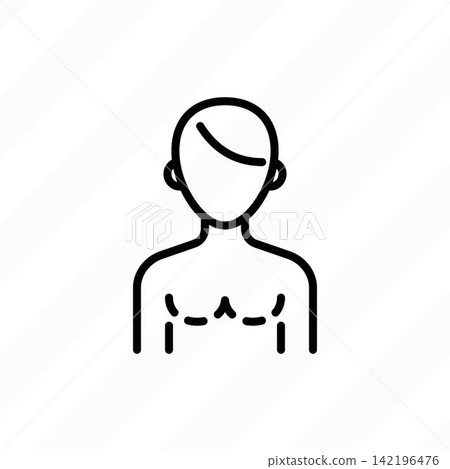 Gynecomastia thin line icon. Plastic surgery for men. Vector illustration. Gynecomastia thin line icon. Plastic surgery for men. Vector illustration. 142196476