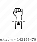 Removal tattoo from wrist thin line icon. Cosmetology procedure. Vector illustration. 142196479