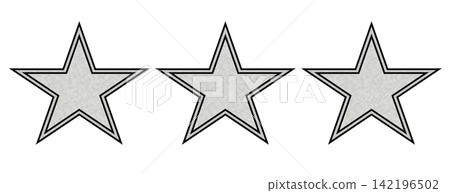 Three star icon illustration material with silver borders and silver texture. Three star icon illustration material with silver borders and silver texture. 142196502