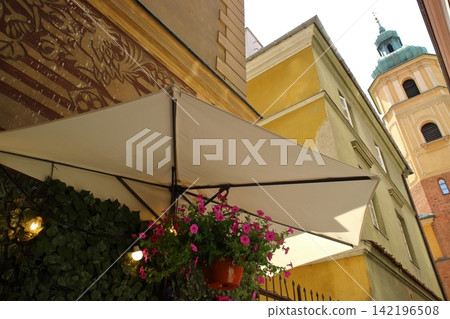 [Poland] [Warsaw] Warsaw Historic District, Streetscape, St. Martin's Church, Cafes, Restaurants 142196508