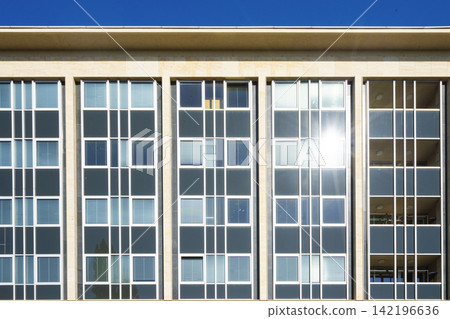 A facade of a modern building in Brno, Czech Republic A facade of a modern building in Brno, Czech Republic 142196636