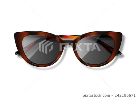 Tortoiseshell Sunglasses, 3d Vector Illustration. Stylish Brown Retro Sunglasses with Dark Lenses. Fashion Eyewear, Vintage Sunglasses. Summer Trendy Eyewear Accessory Tortoiseshell Sunglasses, 3d Vector Illustration. Stylish Brown Retro Sunglasses with Dark Lenses. Fashion Eyewear, Vintage Sunglasses. Summer Trendy Eyewear Accessory 142196671