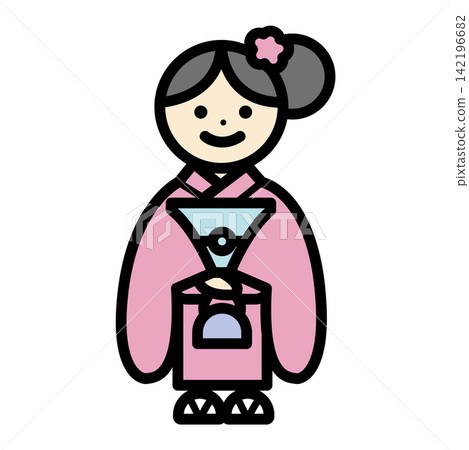 A woman in a kimono A woman in a kimono 142196682