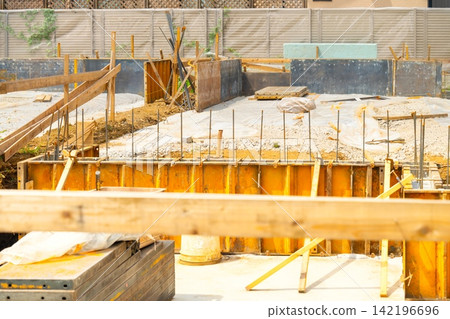 Housing foundation construction Housing foundation construction 142196696