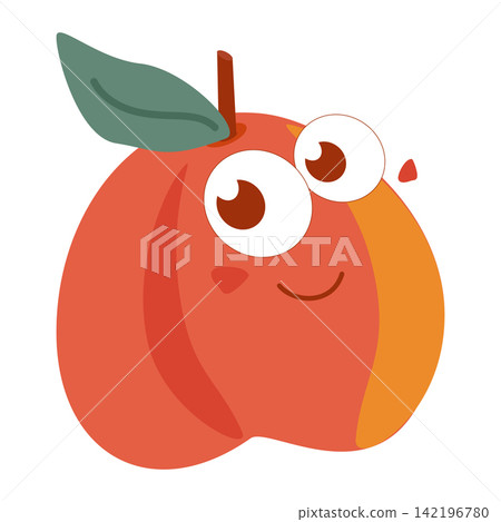 A funny peach character A funny peach character 142196780