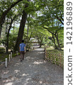 People walking in a park with fresh greenery 142196889