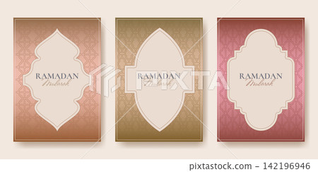 Islamic Eid Mubarak posters, ornamental frame card Islamic Eid Mubarak posters, ornamental frame card 142196946
