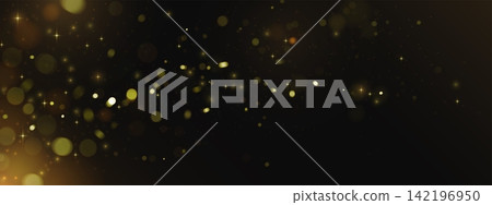 Golden particles, glitter dust with bokeh effect Golden particles, glitter dust with bokeh effect 142196950