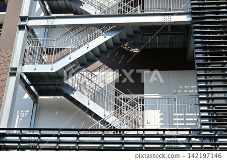 Outdoor fire escape in an office building Outdoor fire escape in an office building 142197146