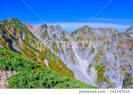 秋高氣爽的早晨,從唐松岳的登山道上可以看到白馬槍岳、藏師岳和白馬岳。 秋高氣爽的早晨,從唐松岳的登山道上可以看到白馬槍岳、藏師岳和白馬岳。 142197658