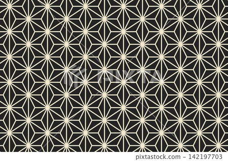 Black hemp leaf pattern seamless background Black hemp leaf pattern seamless background 142197703