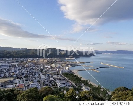 A view of Awaji Island from the top of a mountain. A view of Awaji Island from the top of a mountain. 142197736