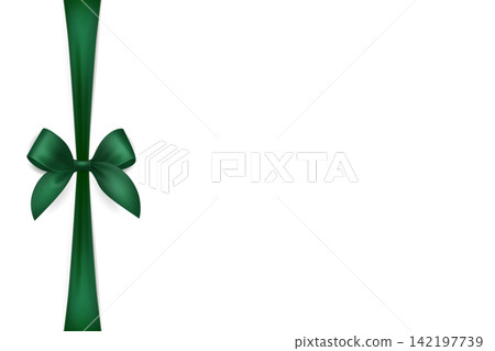 Vector Green Ribbon with Bow for Gift Decoration and Packaging Design. Green Ribbon for Celebration, Event and Invitation. Green Ribbon Illustration for Holiday Card, Present Wrapping Vector Green Ribbon with Bow for Gift Decoration and Packaging Design. Green Ribbon for Celebration, Event and Invitation. Green Ribbon Illustration for Holiday Card, Present Wrapping 142197739