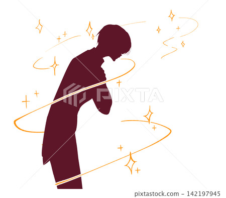 A bowing prince, magic, silhouette A bowing prince, magic, silhouette 142197945
