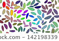 Seamless pattern with colorful abstract organic shapes and spots on a white background. 142198339