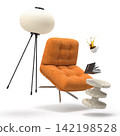 Zero gravity white interior living room  142198528