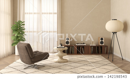 Mid century style dopamine interior room  142198543