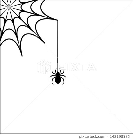 Spider web corner border vectors illustration for Halloween design Spider web corner border vectors illustration for Halloween design 142198585