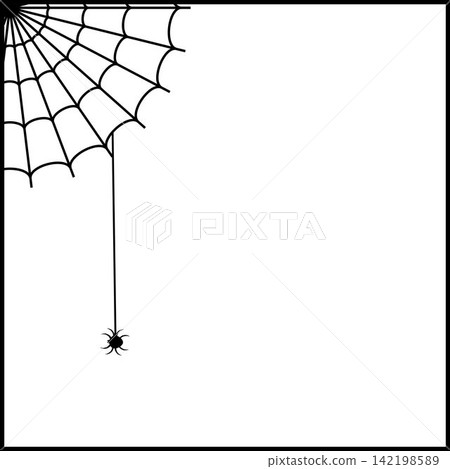 Spider web corner border vectors illustration for Halloween design Spider web corner border vectors illustration for Halloween design 142198589