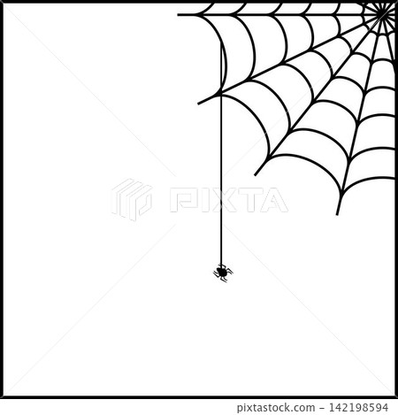 Spider web corner border vectors illustration for Halloween design Spider web corner border vectors illustration for Halloween design 142198594