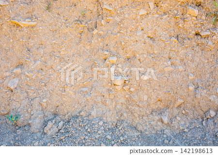 Dry rocky soil texture background Dry rocky soil texture background 142198613