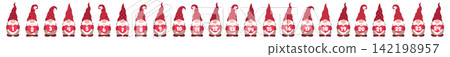 advent calendar with cute dwarf holding hearts with numbers vector illustration 142198957