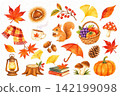 Autumn leaves frame set 142199098