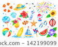 Cute summer set illustrations 142199099