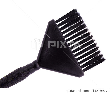 black plastic hair dye brush isolated on white black plastic hair dye brush isolated on white 142199270