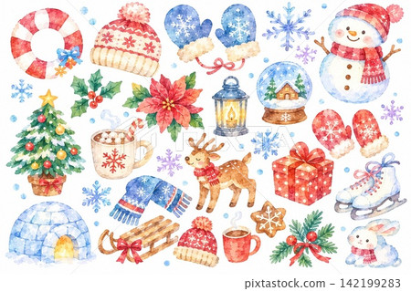 Cute Christmas illustrations Cute Christmas illustrations 142199283