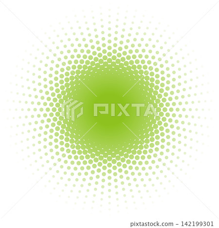 Yellow-green dots that change in size from large to small. 142199301