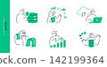 Big Data. Line doodle people examining database servers, cloud storage, charts and growth graphs for data analytics concepts. 142199364
